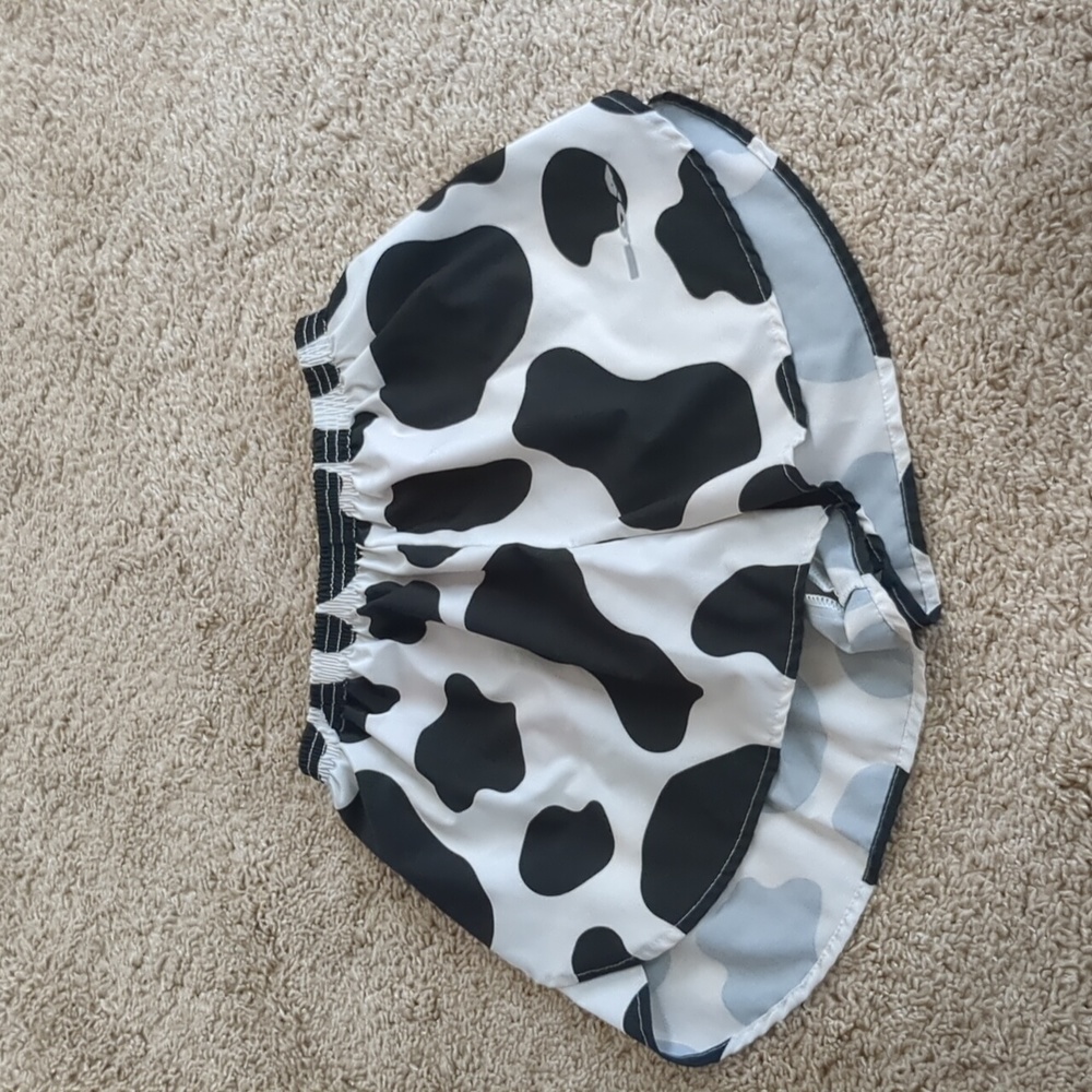 Women's Cow Print Boa Running Shorts